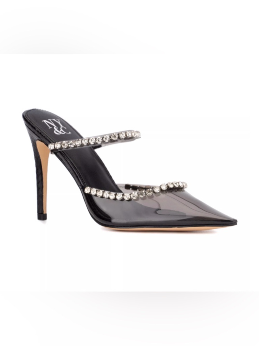 New York & Company Fatima Crystal Embellished Lucite Pump Size 7.5